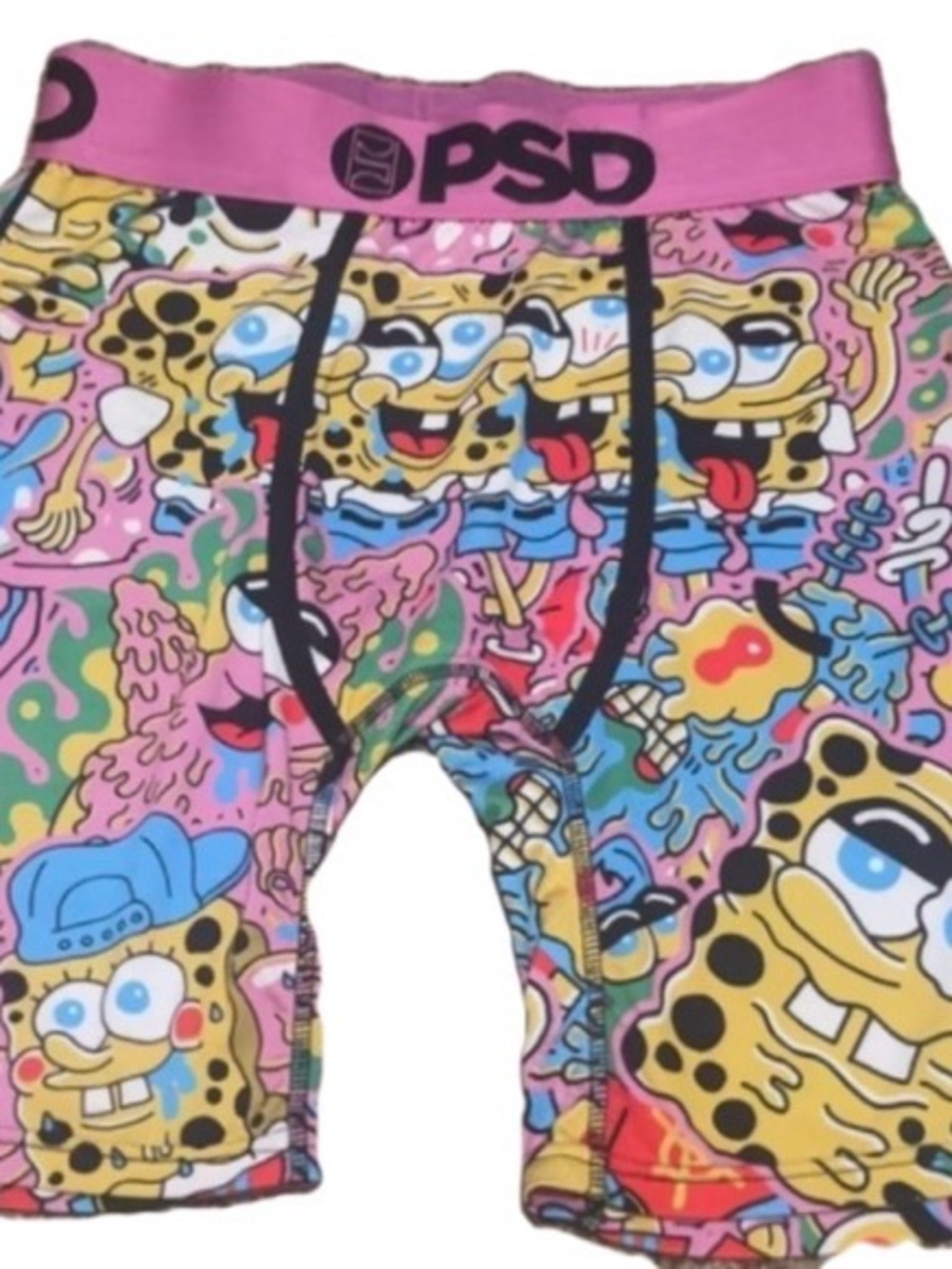 PLAYBOY Multicolor Sponge Print Men's Boxer Briefs - Pink Waistband
